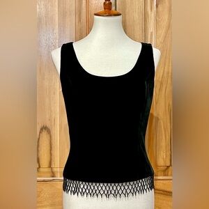 VTG Caslon Silk-Velvet Beaded-Hem Zip-Back Tank Top Elegant Evening-Wear, VGVC 4